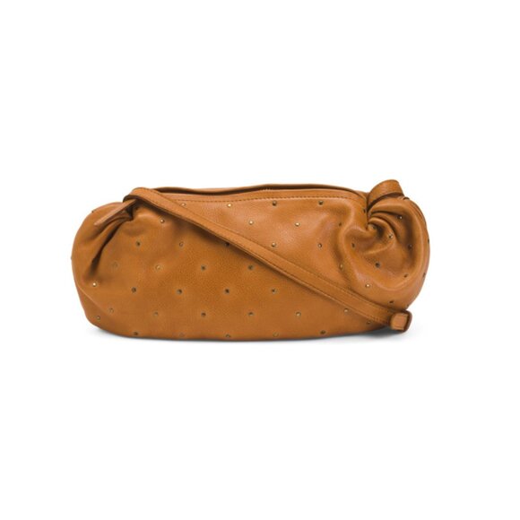 VILENCA Tan Leather Tulip Tote With Shoulder Strap